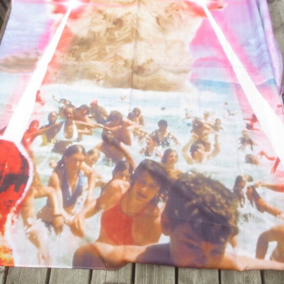 Brand New Vengeful Cat Laser Paws Attacking People on the Beach Shower Curtain - Picture 2 of 10